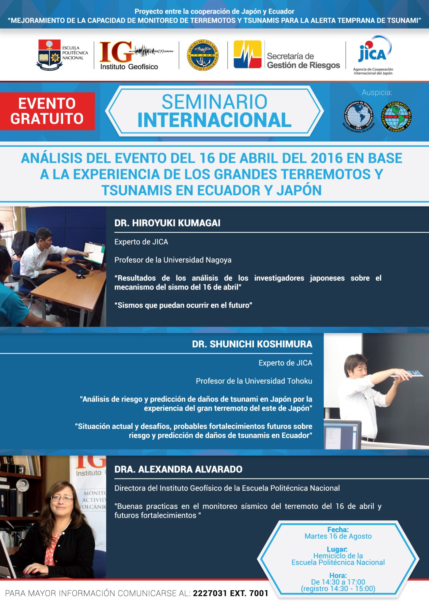 Seminario Internacional Análisis del evento del 16 de Abril del 2016 en base a la experiencia de los Grandes Terremotos Y Tsunamis en Ecuador y Japón