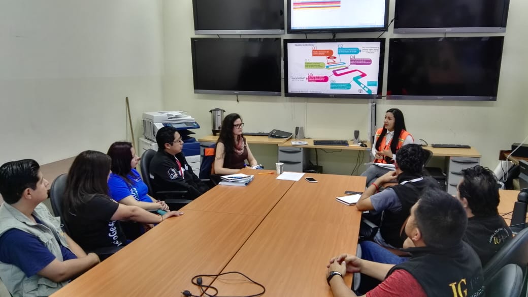 Visita Técnica de personal del Centro TERRAS a la Sala de Situación Nacional Quito