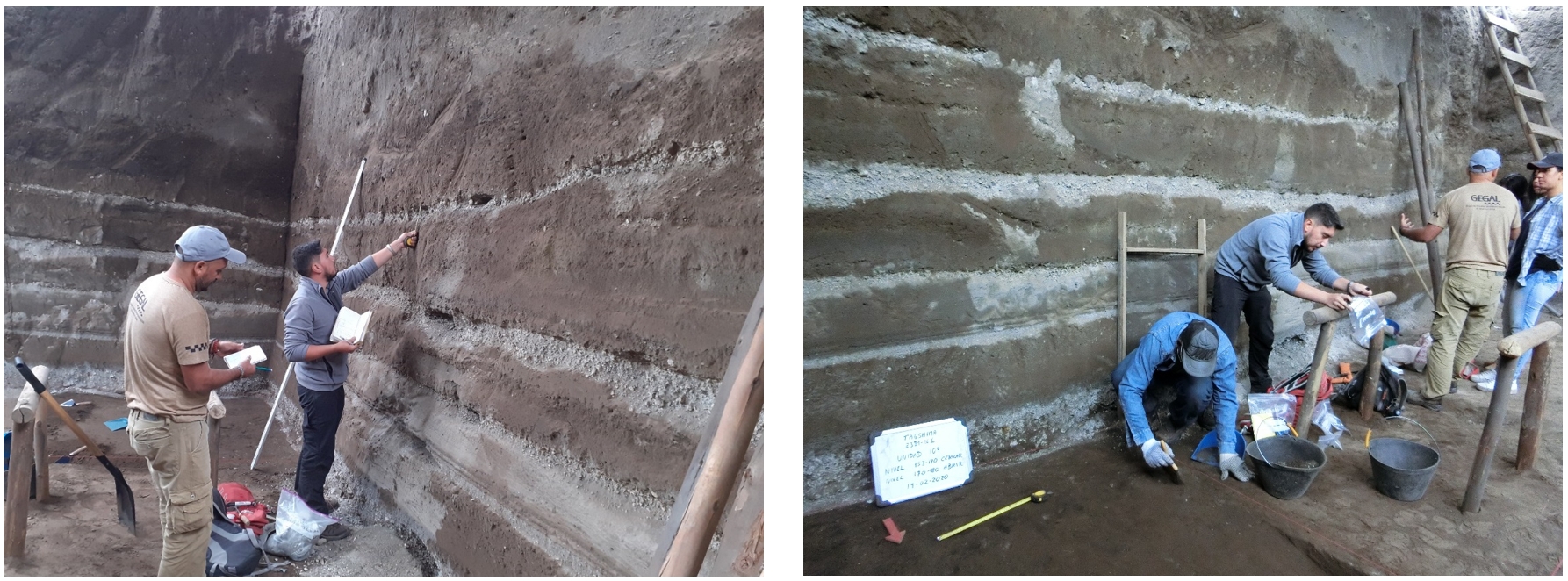 Vulcanólogos del IGEPN colaboraron en estudio de capas de cenizas en la Excavación Arqueológica Tagshima, zona alta de Pusuquí