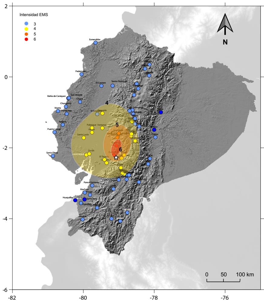 Evaluación de Intensidades y Aceleraciones del Sismo de Cumandá