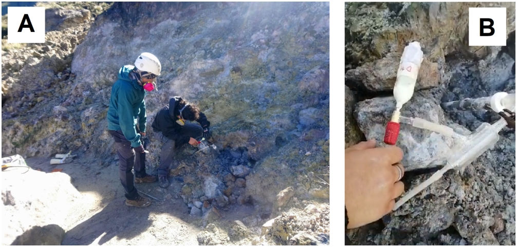 Mediciones y muestreo de gases volcánicos en los campos fumarólicos del volcán Guagua Pichincha