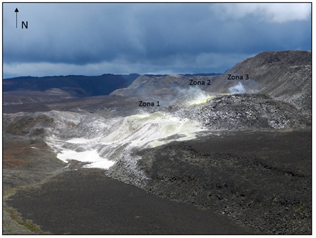 Trabajos de vigilancia en la caldera del Volcán Sierra Negra Isla Isabela (Galápagos), noviembre 2019