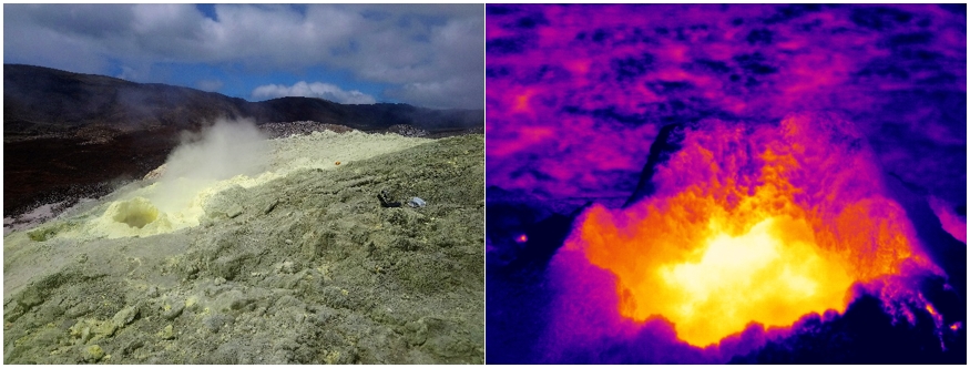 Trabajos de vigilancia en la caldera del Volcán Sierra Negra Isla Isabela (Galápagos), noviembre 2019