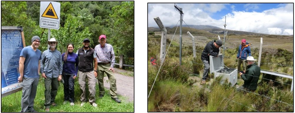 Geofísicos del USGS colaboran en mejoras de la Red de Detectores de Lahares del Volcán Cotopaxi