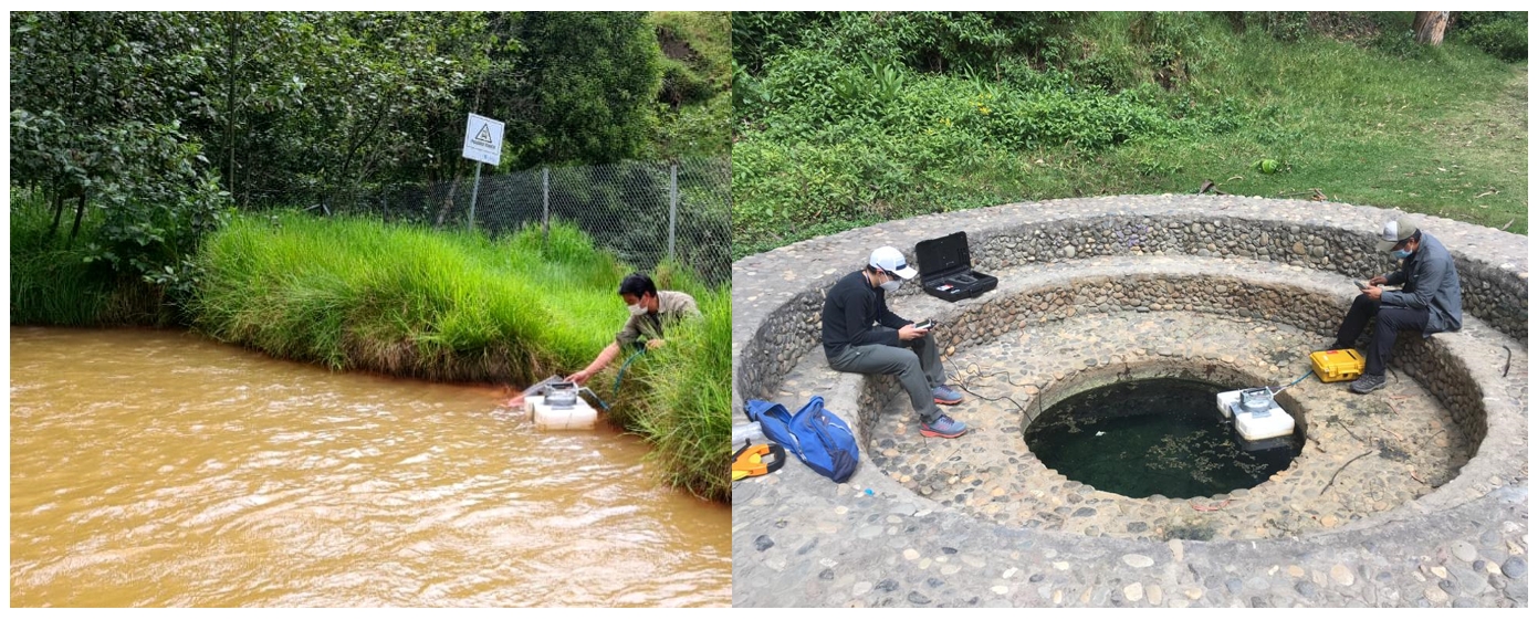 Medición de parámetros físico-químicos en vertientes en las localidades de Tangalí y Peguche (provincia de Imbabura)