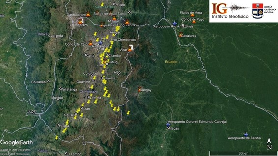 Trabajos de muestreo de ceniza de las últimas erupciones del Volcán Sangay