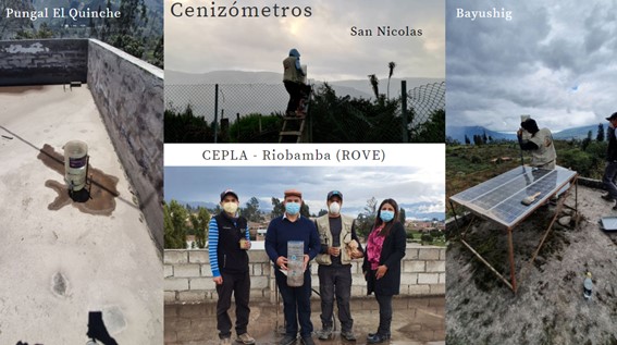 Trabajos de muestreo de ceniza de las últimas erupciones del Volcán Sangay