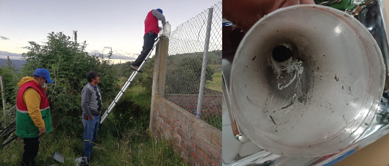 Instalación y mantenimiento de la red de cenizómetros en las comunidades localizadas al occidente del volcán Sangay, provincia de Chimborazo