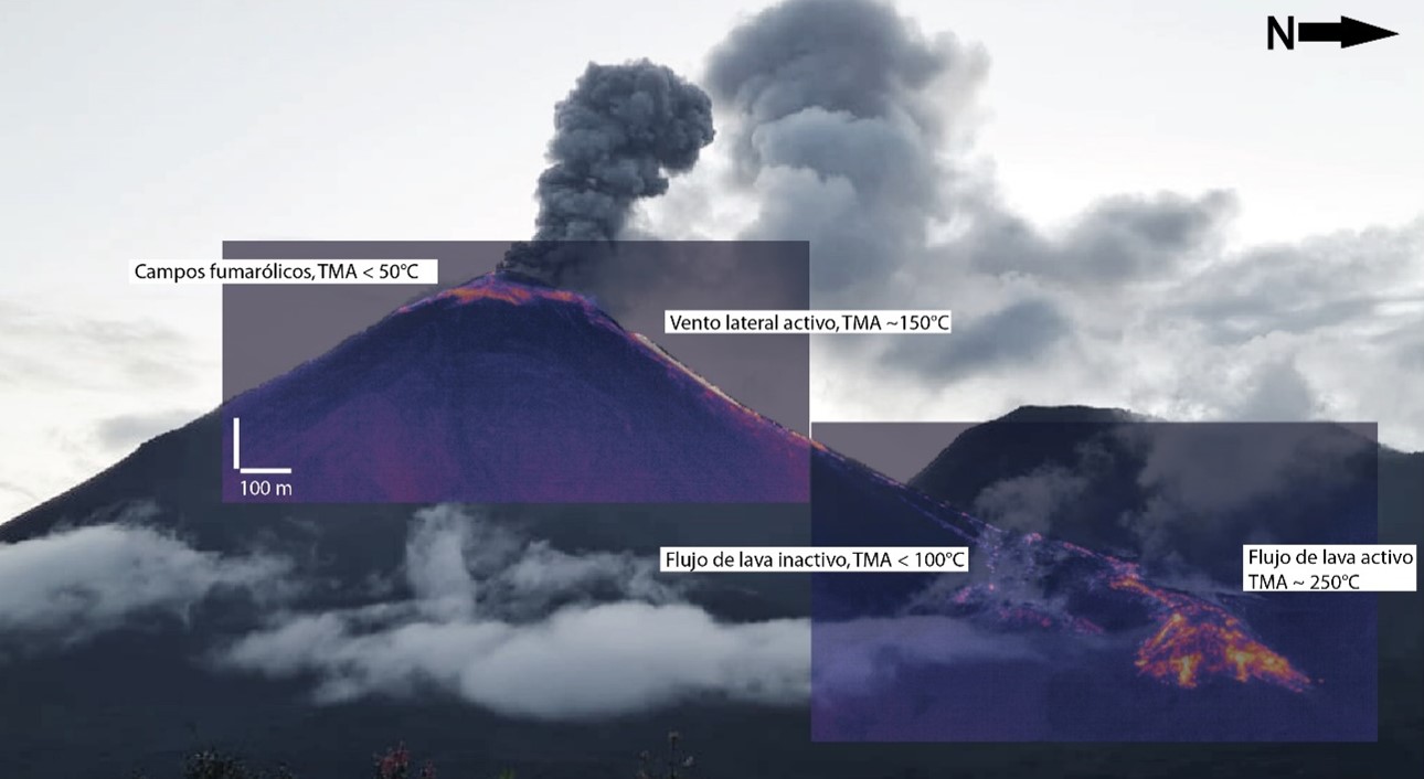 Trabajos de vigilancia e instalación de cámara UV en el volcán El Reventador, provincia de Sucumbíos, Ecuador