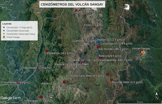 Taller interactivo sobre peligros sísmicos y volcánicos con las comunidades del Centro Parroquial de Palmira y Atapo Santa Cruz, cantón Guamote. recolección de muestras de ceniza y mantenimiento de la red de cenizómetros del volcán Sangay
