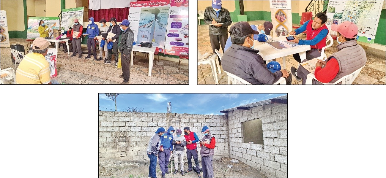 Taller interactivo sobre peligros sísmicos y volcánicos con las comunidades del Centro Parroquial de Palmira y Atapo Santa Cruz, cantón Guamote. recolección de muestras de ceniza y mantenimiento de la red de cenizómetros del volcán Sangay