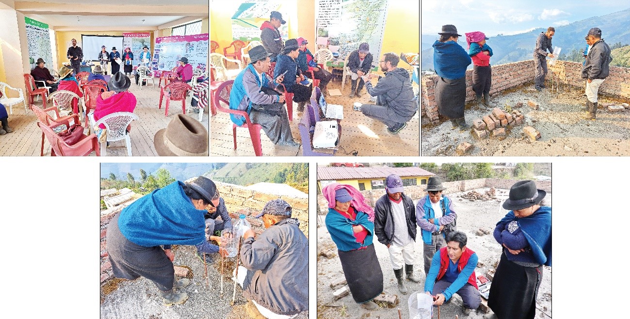 Taller interactivo sobre peligros sísmicos y volcánicos con la comunidad de San Antonio de Cebadas, cantón Guamote. Recolección de ceniza y mantenimiento de la red de cenizómetros del volcán Sangay