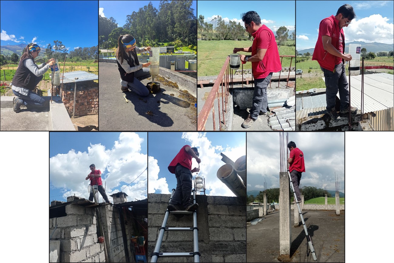 Recolección de ceniza y mantenimiento de la red de cenizómetros del volcán Cotopaxi