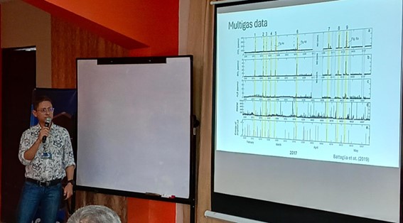 Desarrollo del primer día de capacitación dentro del 7mo taller de gases volcánicos NOVAC