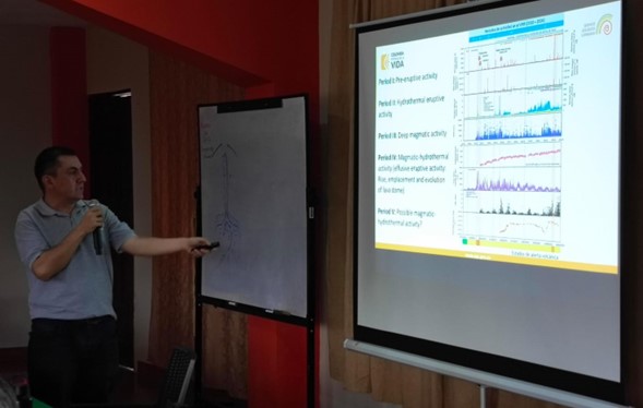 Desarrollo del cuarto día de capacitación dentro del 7mo taller de gases volcánicos NOVAC