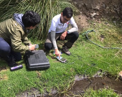 Vigilancia de fuentes termales en el volcán Quilotoa