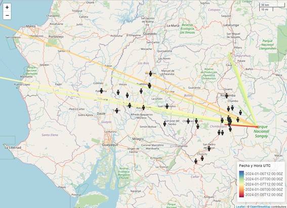 Reporte de campo sobre la caída de ceniza en la provincia de Chimborazo asociada a la erupción del volcán Sangay del 06-07-01-2024