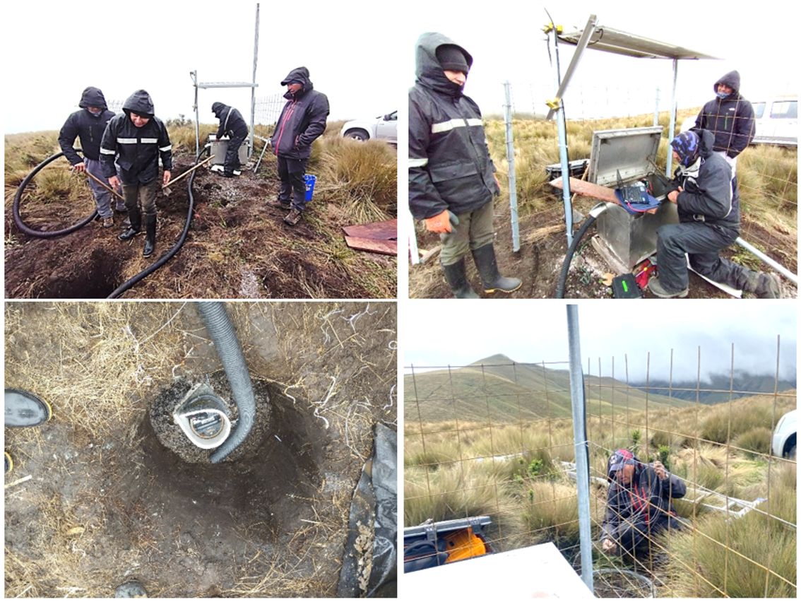 Instalación de una nueva estación sísmica para el monitoreo del volcán Sangay