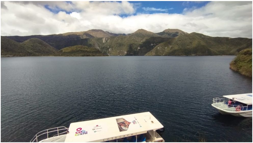 Medición de gas difuso en la laguna cratérica de Cuicocha