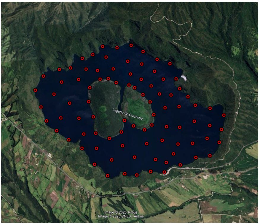 Medición de gas difuso en la laguna cratérica de Cuicocha