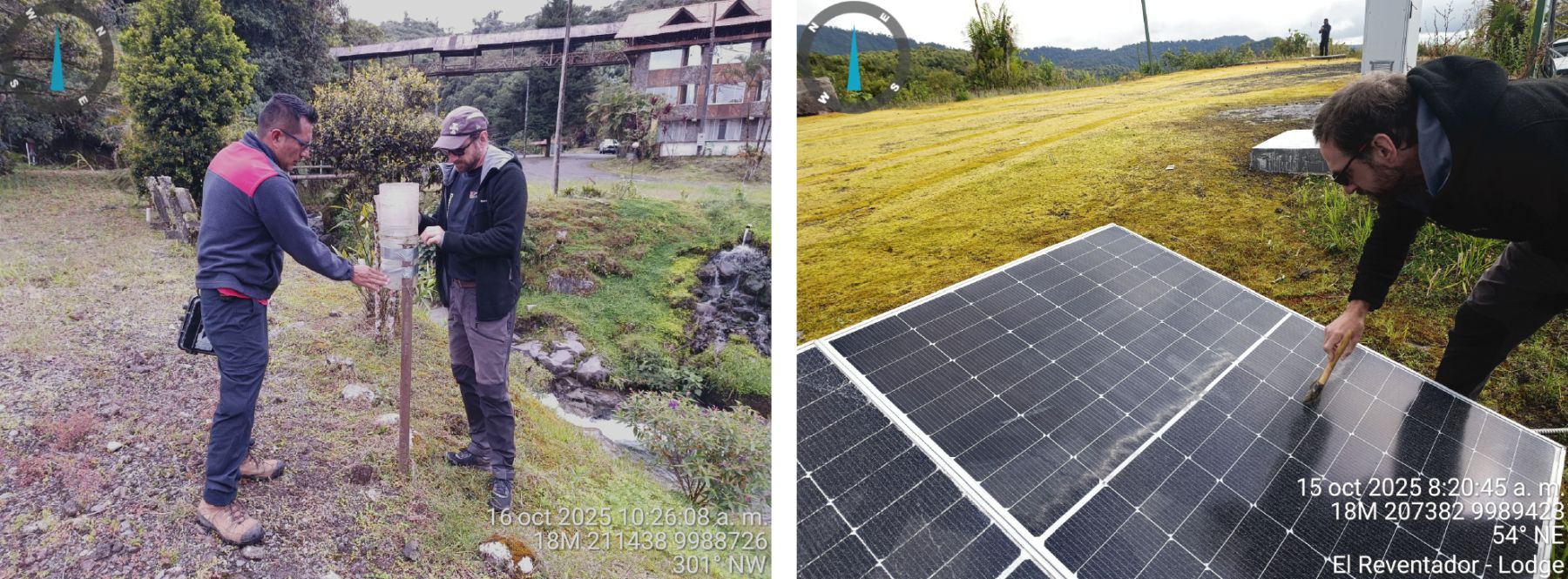 Trabajos de monitoreo en el volcán El Reventador, provincias de Napo y Sucumbíos