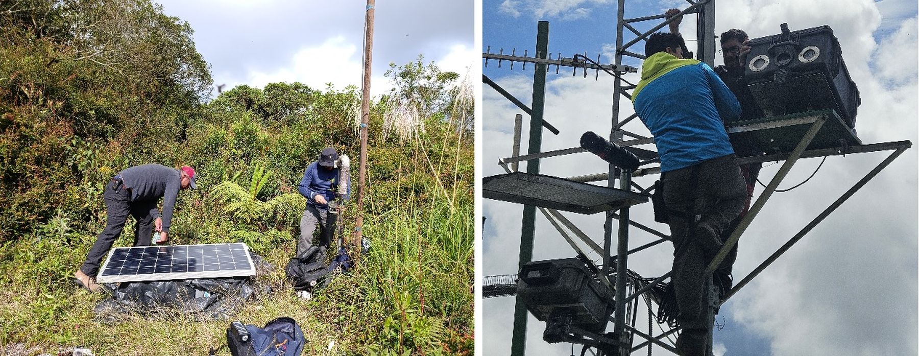 Trabajos de monitoreo en el volcán El Reventador, provincias de Napo y Sucumbíos