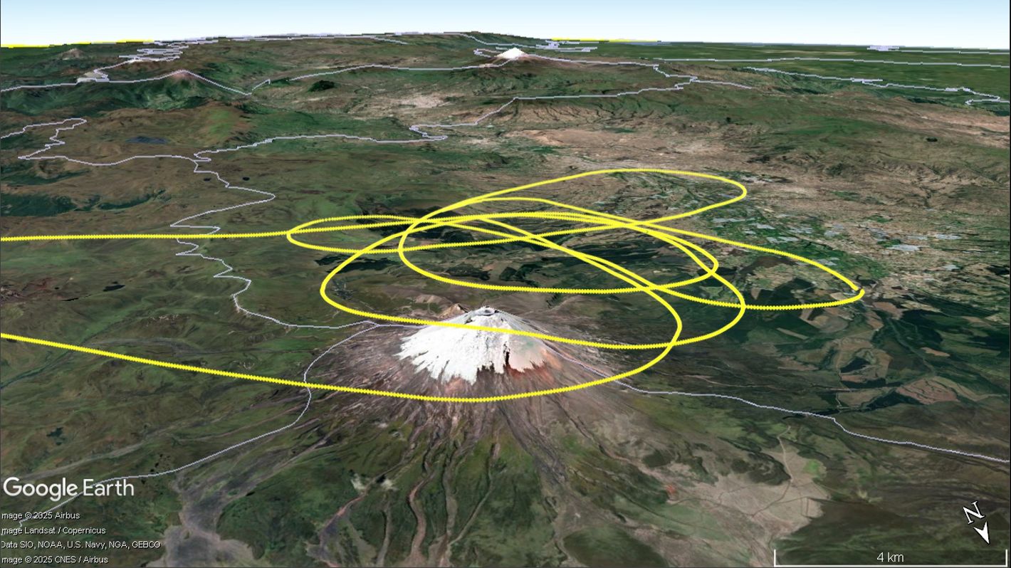 Sobrevuelo de monitoreo del volcán Cotopaxi
