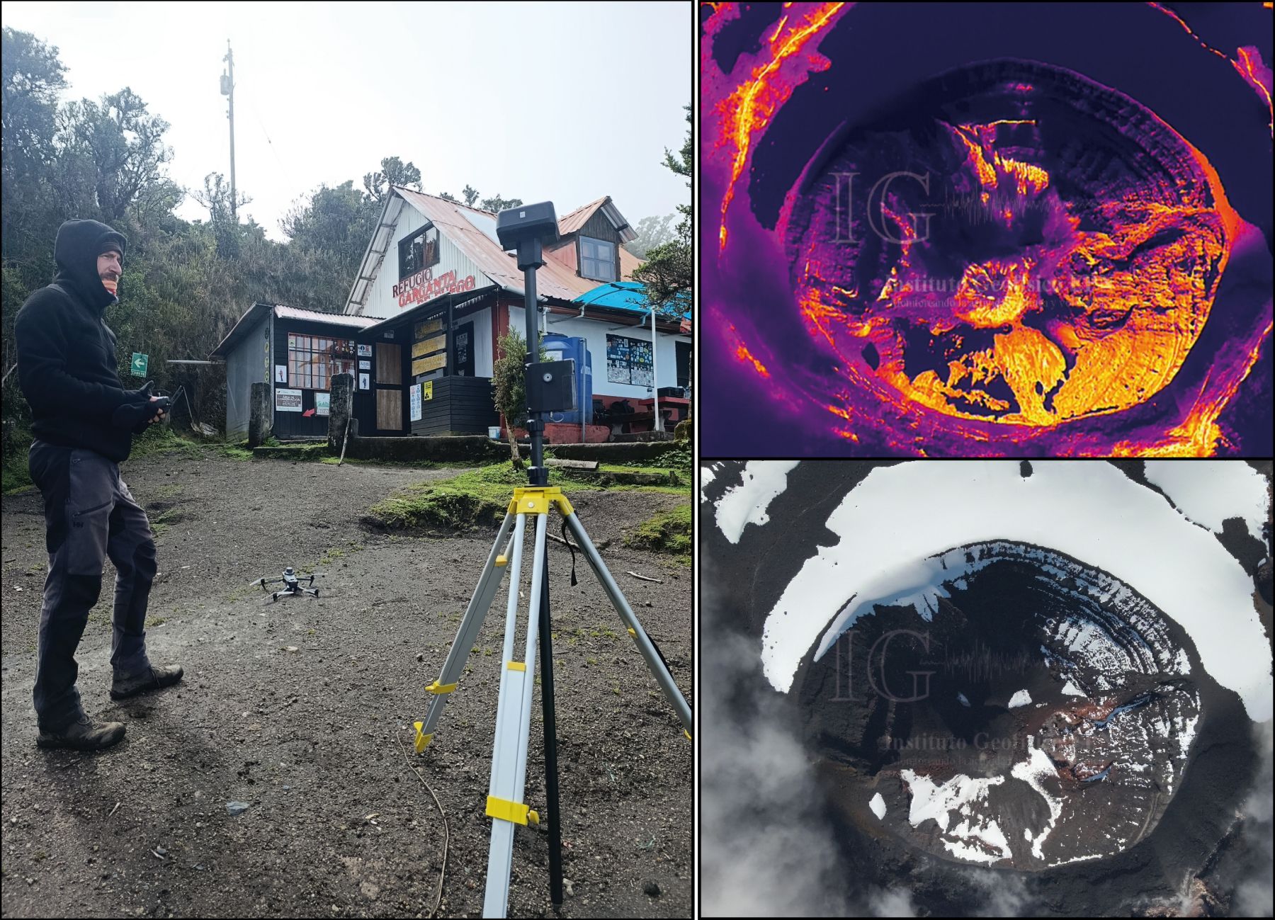 Vigilancia térmica y morfológica del volcán Tungurahua y mantenimiento de su red de cenizómetros