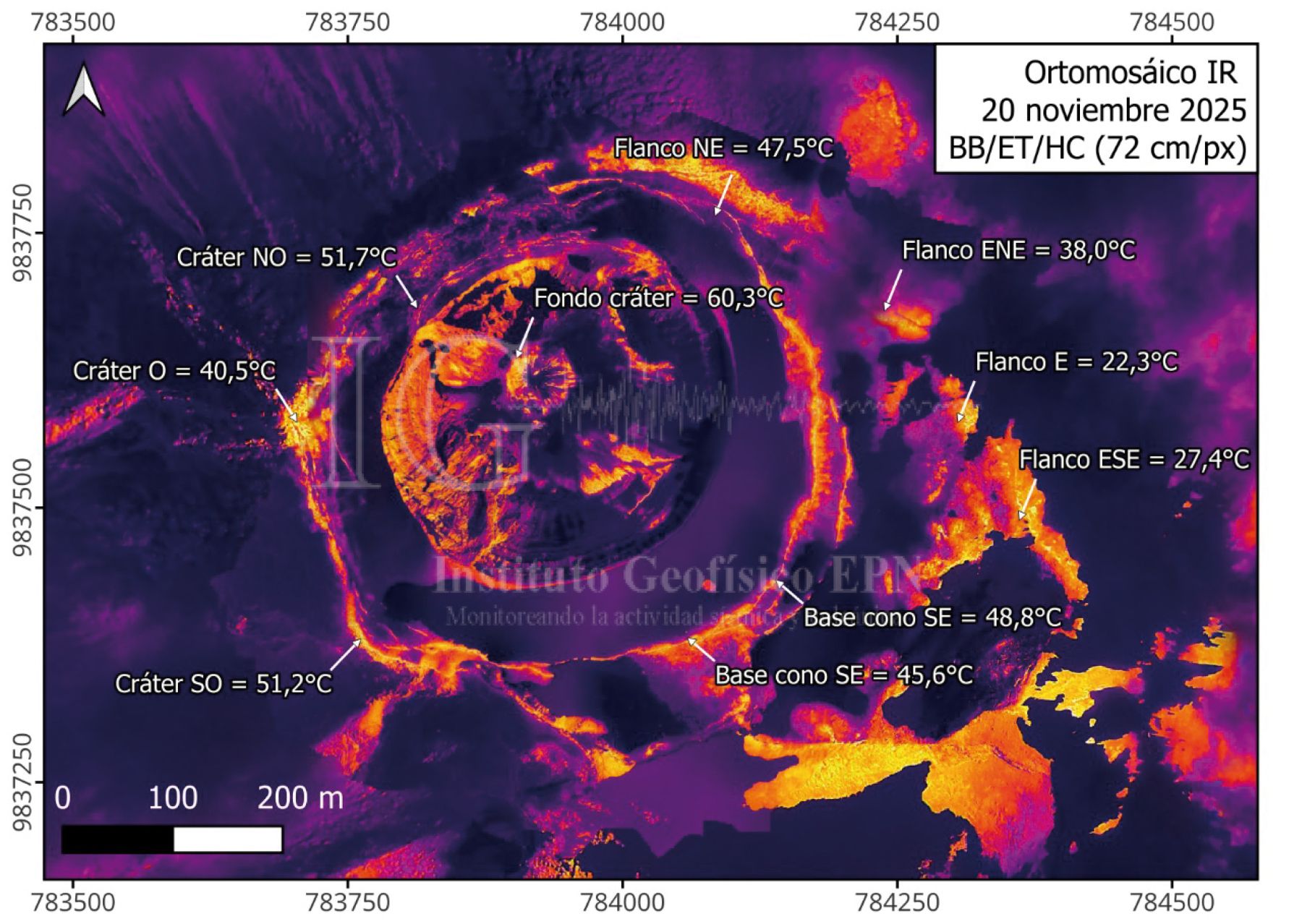Vigilancia térmica y morfológica del volcán Tungurahua y mantenimiento de su red de cenizómetros