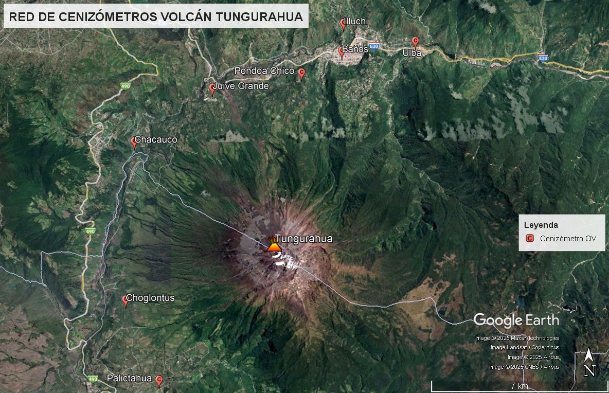 Vigilancia térmica y morfológica del volcán Tungurahua y mantenimiento de su red de cenizómetros