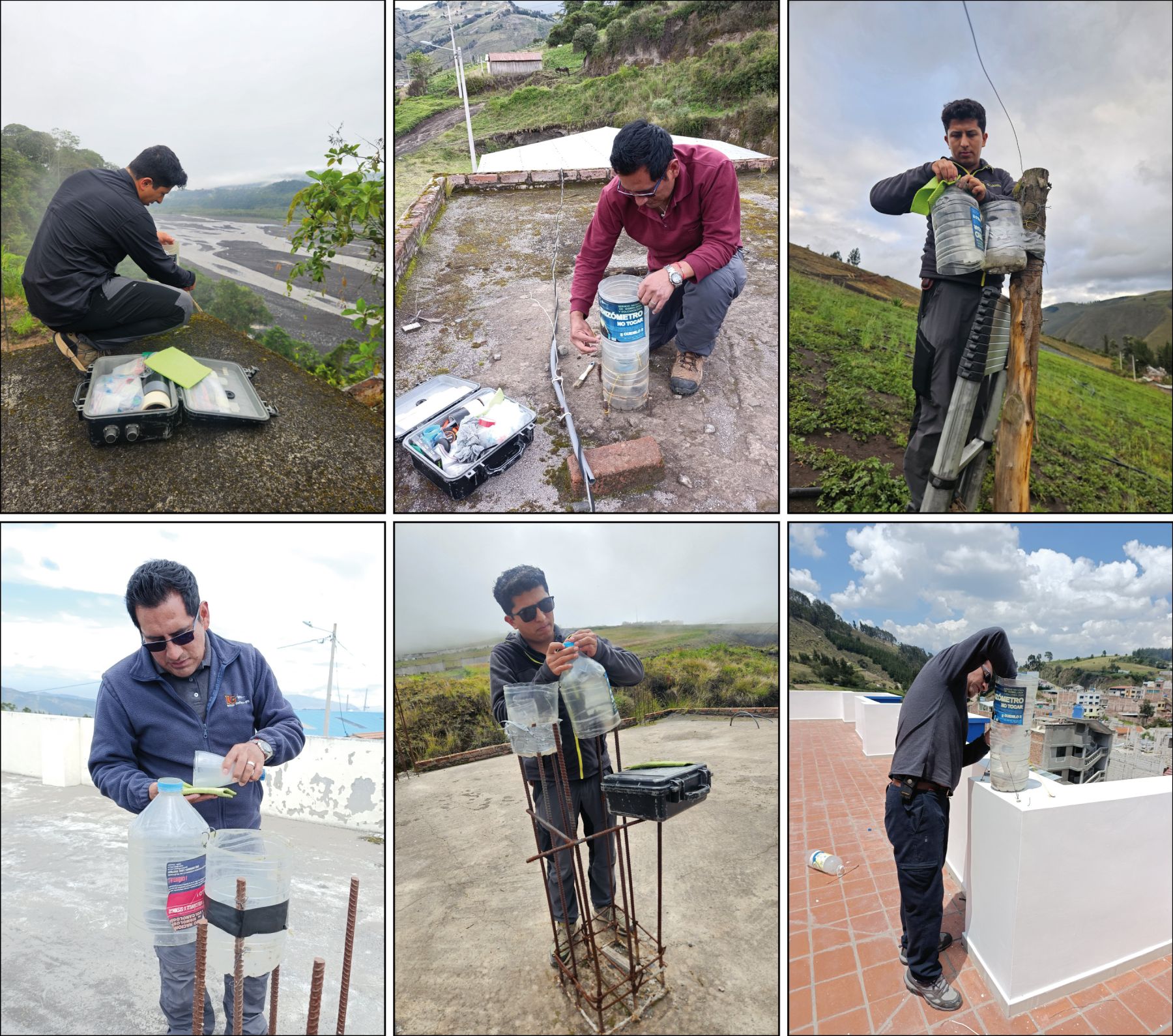 Recolección de ceniza y mantenimiento de la red de cenizómetros del volcán Sangay