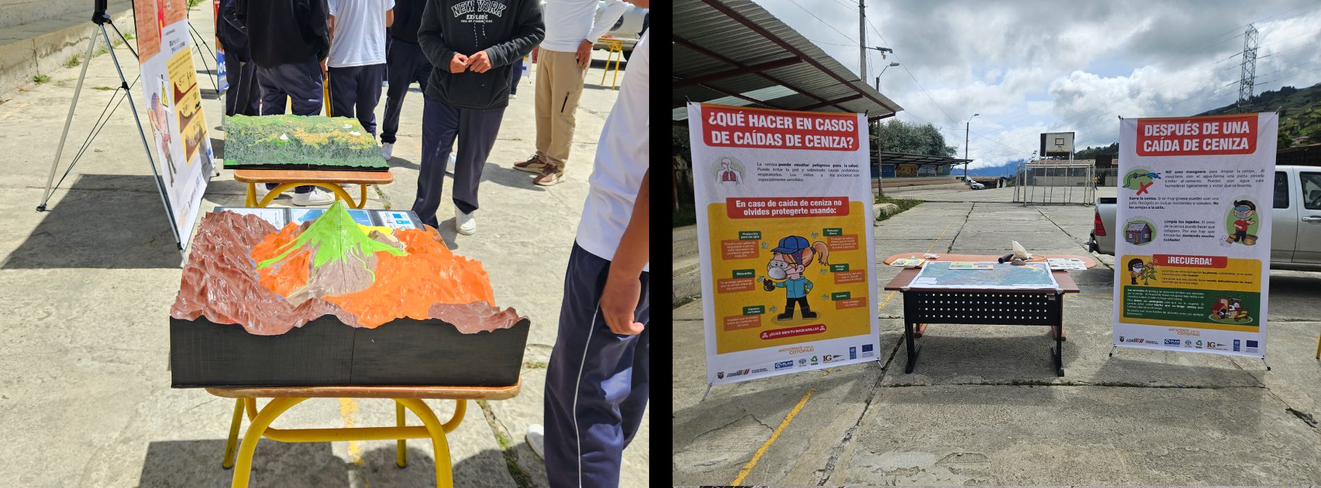 Capacitación sobre peligros sísmicos y volcánicos en la unidad educativa Andrés Guritave, San Andrés de Taday