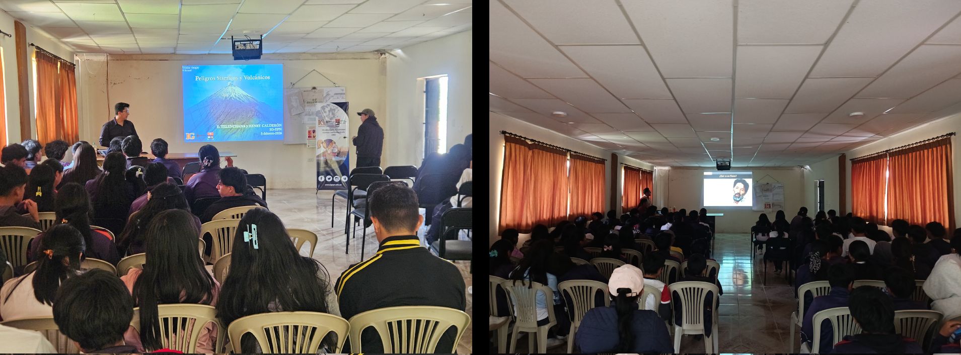 Capacitación sobre peligros sísmicos y volcánicos en la unidad educativa Andrés Guritave, San Andrés de Taday