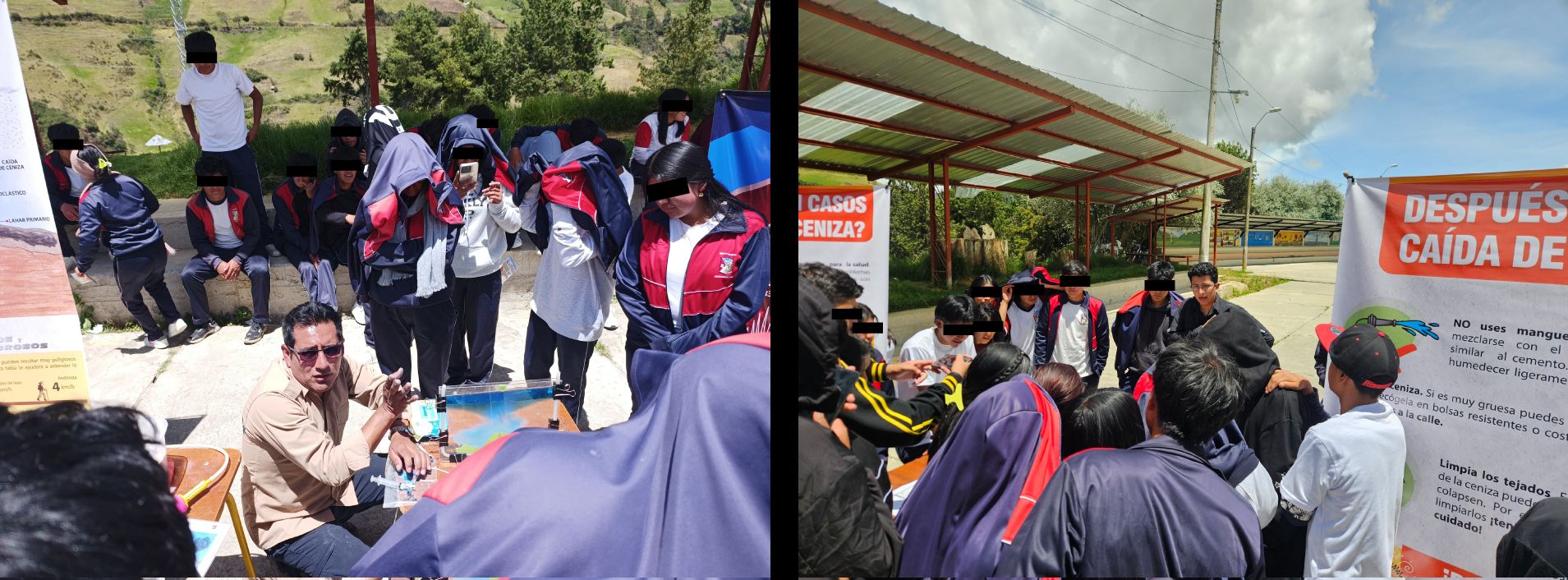 Capacitación sobre peligros sísmicos y volcánicos en la unidad educativa Andrés Guritave, San Andrés de Taday