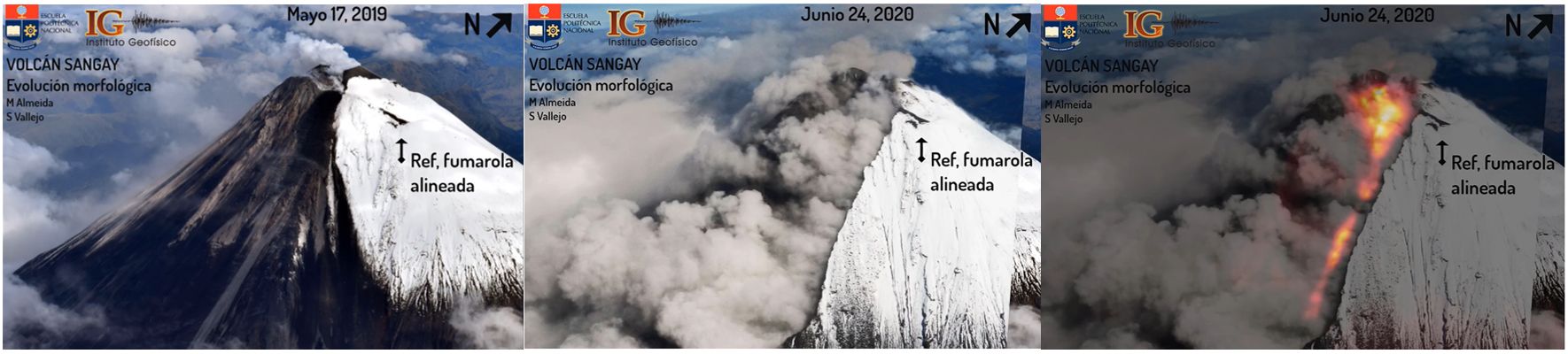 Informe del sobrevuelo al Volcán Sangay el 24 de junio de 2020