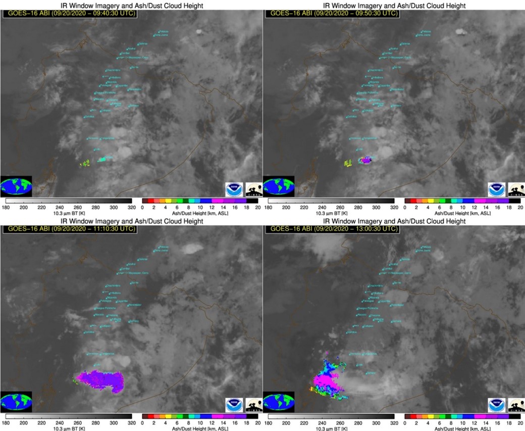 Informe sobre la dispersión y sedimentación de la ceniza asociada a la actividad del volcán Sangay del 20 de septiembre de 2020
