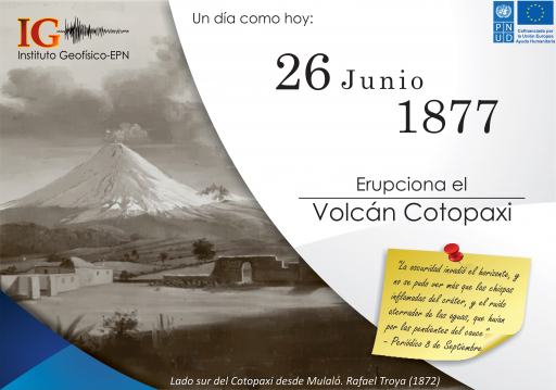 F26 Junio 1877  Gran erupción del volcan cotopaxi