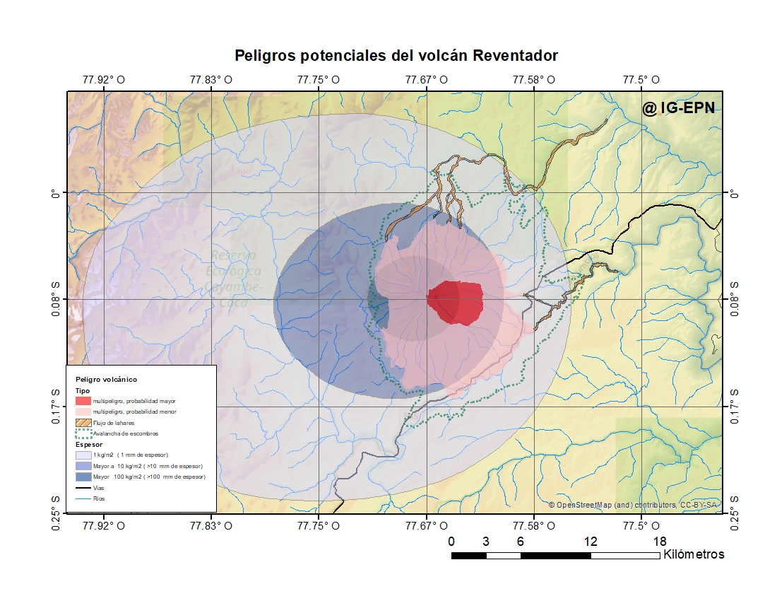 Peligros Potenciales del Volcán El Reventador