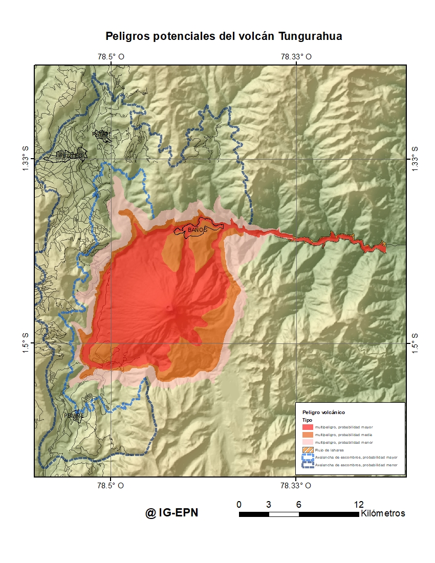 Peligros Potenciales del Volcán Tungurahua